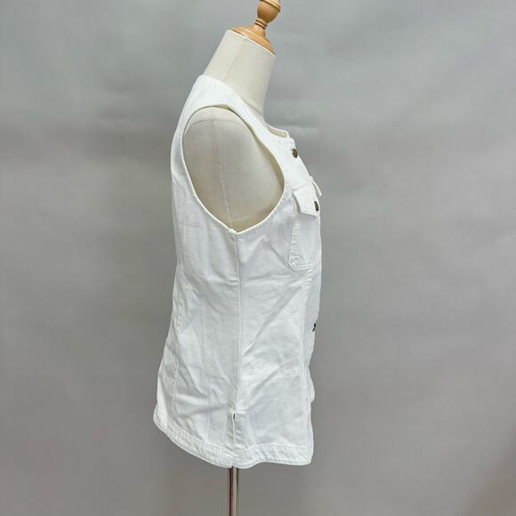 Madewell Denim High Crewneck Vest in Tile White Size 8 NWT New - Picture 10 of 16